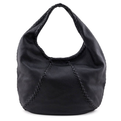 Luxury Bottega Veneta Black Cervo Deerskin Large Hobo