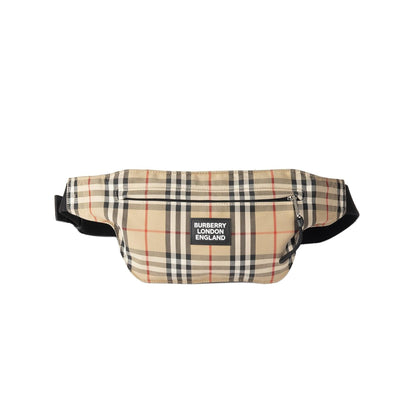 Burberry 2020 Logo Applique Vintage Check & Leather Bum Bag