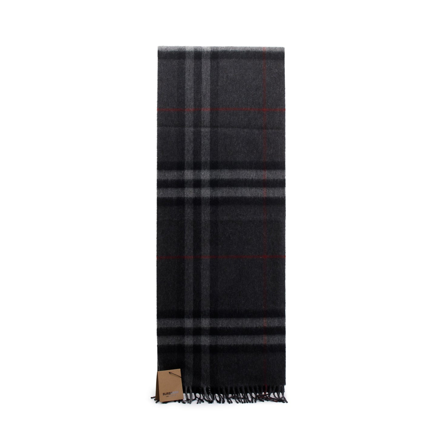 Burberry 2023 Black & Charcoal Giant Check Cashmere Scarf