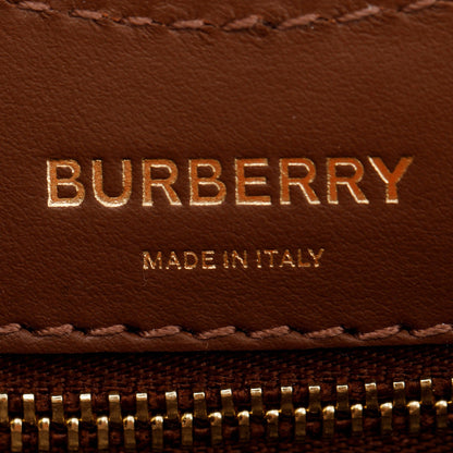 Burberry 2023 Brown Check Canvas and Black/Brown Leather Mini Pocket Bag