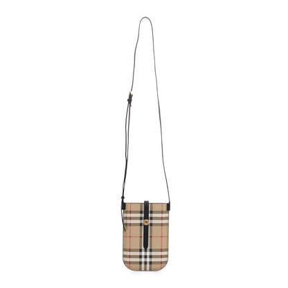 Burberry Anne Vintage Check Phone Holder Crossbody