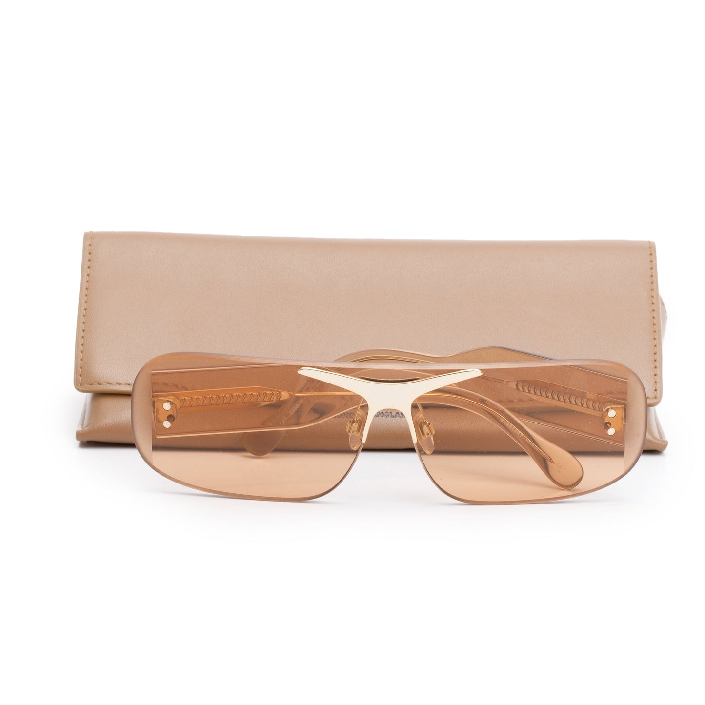 Burberry B 3123 Brown Transparent Acetate Shield Sunglasses