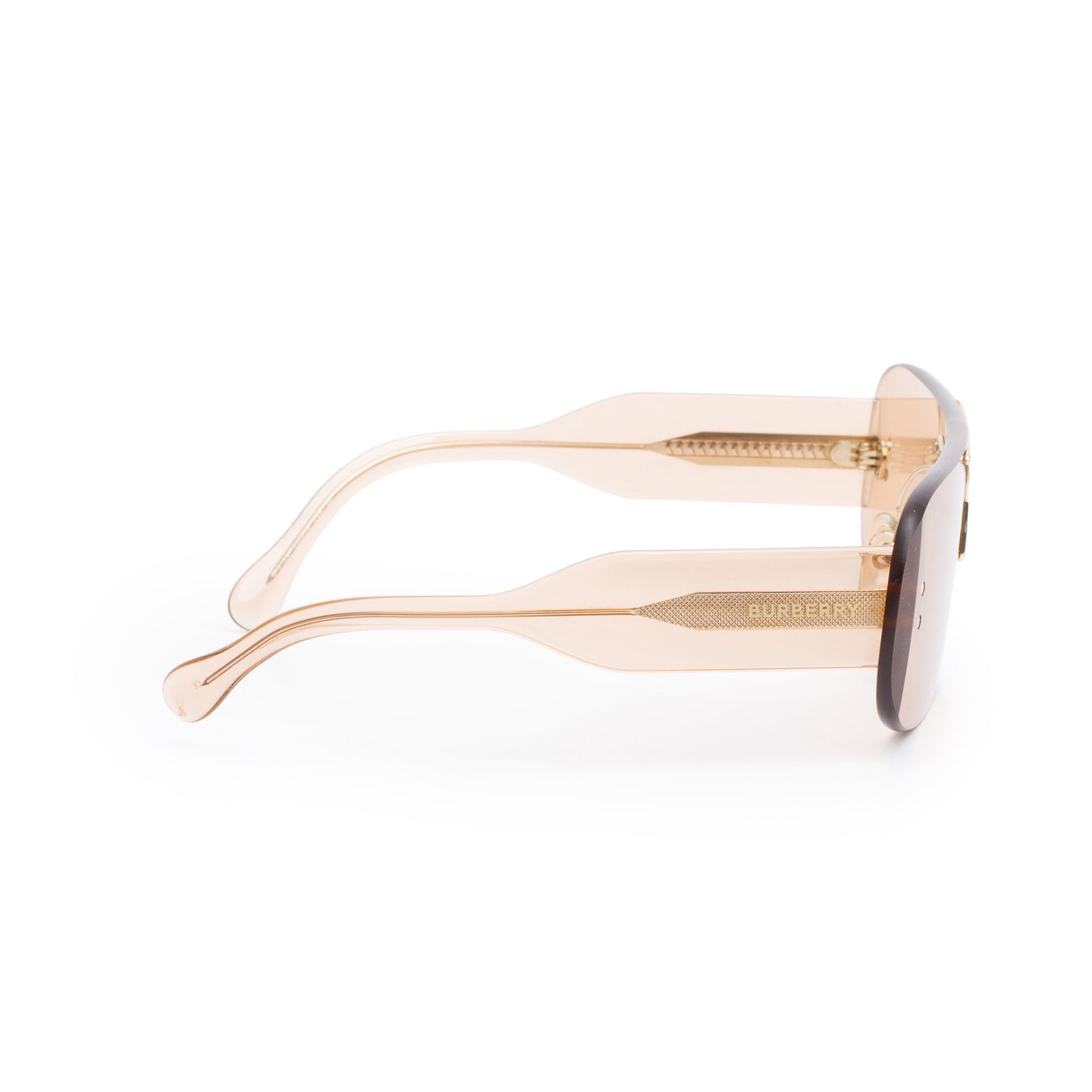 Burberry B 3123 Brown Transparent Acetate Shield Sunglasses