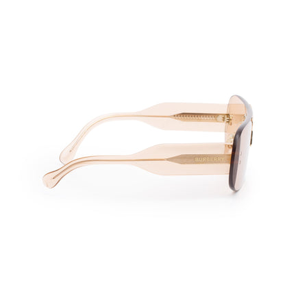 Burberry B 3123 Brown Transparent Acetate Shield Sunglasses