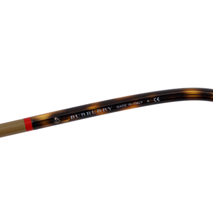 Burberry B 4144 Check & Havana Acetate Round Sunglasses