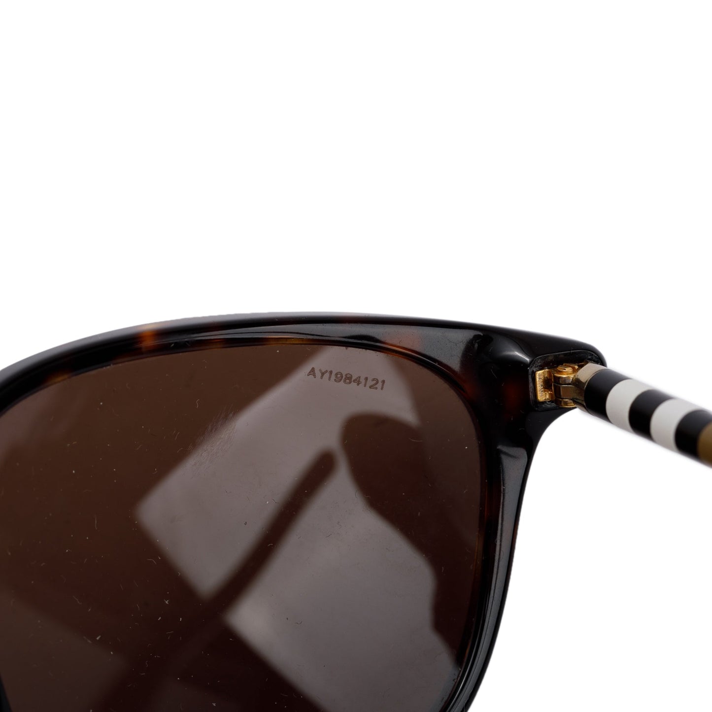 Burberry B 4144 Check & Havana Acetate Round Sunglasses
