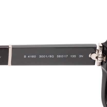 Burberry B 4160 Black Check Acetate Rectangular Sunglasses