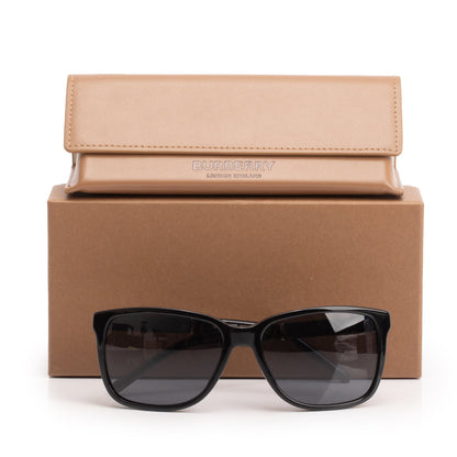 Burberry B 4181 Check/Black Acetate Rectangular Sunglasses