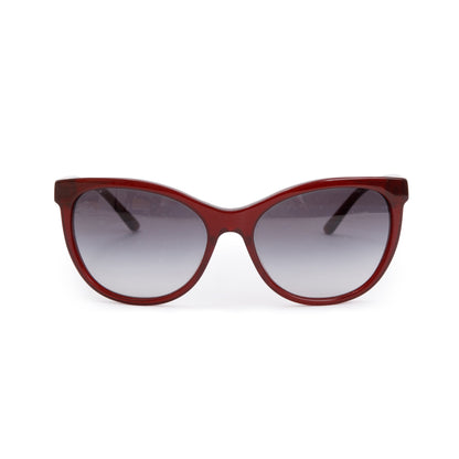 Burberry B 4199 Check & Burgundy Acetate Cat-Eye Sunglasses