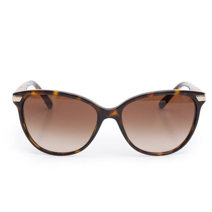 Burberry B 4216 House Check & Havana Acetate Round Sunglasses