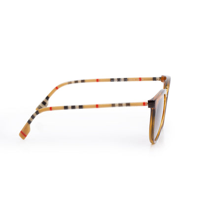 Burberry B 4316 House Check & Havana Acetate Round Sunglasses