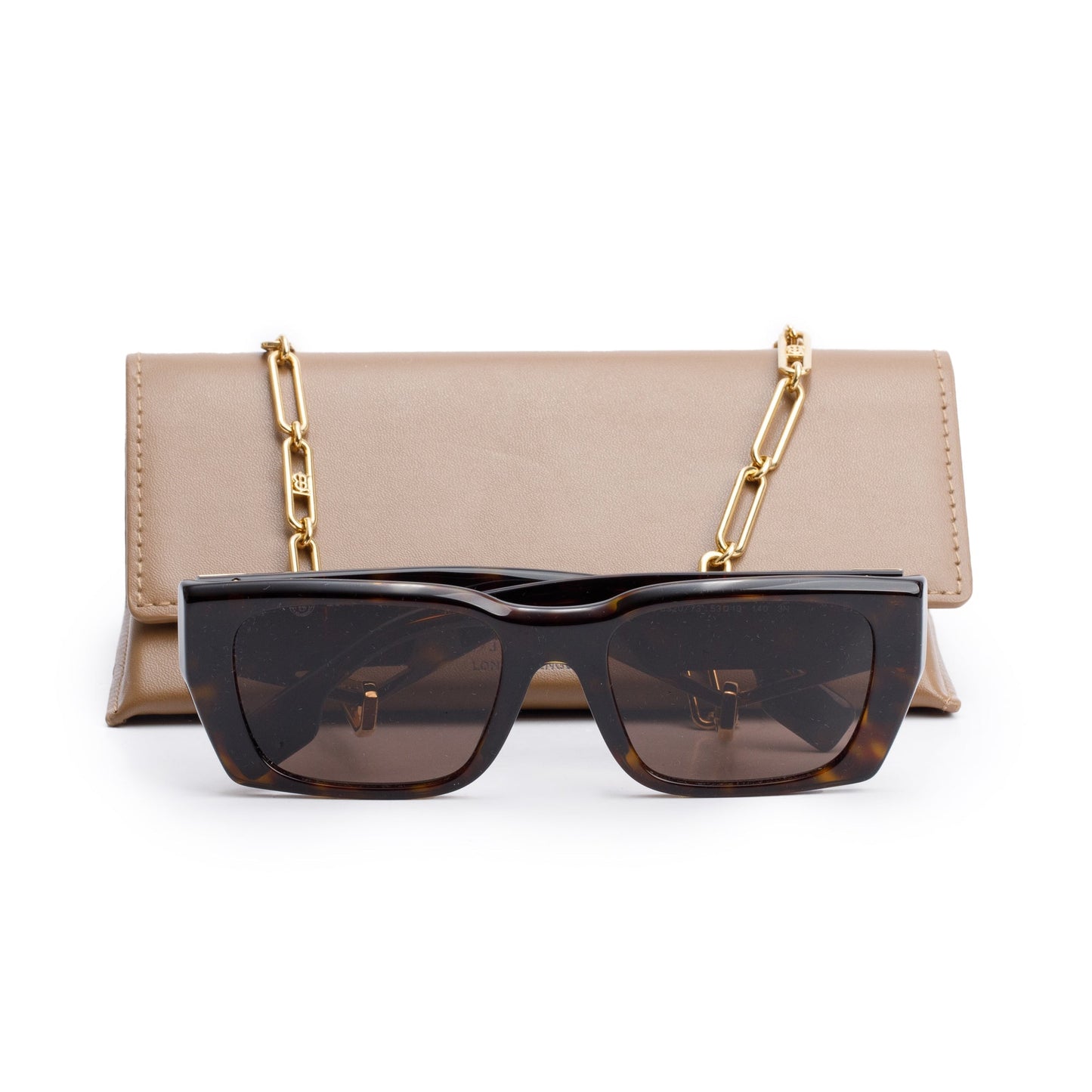 Burberry B 4336 Havana Acetate Poppy Be Rectangular Sunglasses