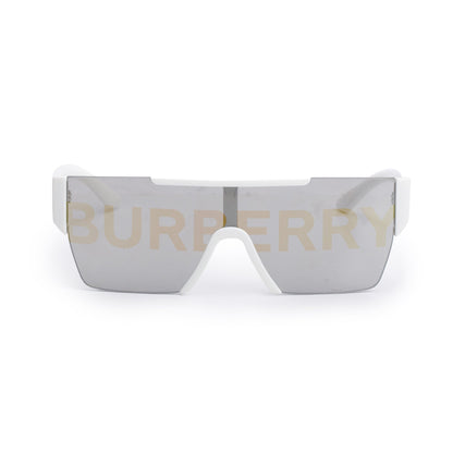 Burberry BE 4291 White Acetate Logo Shield Sunglasses