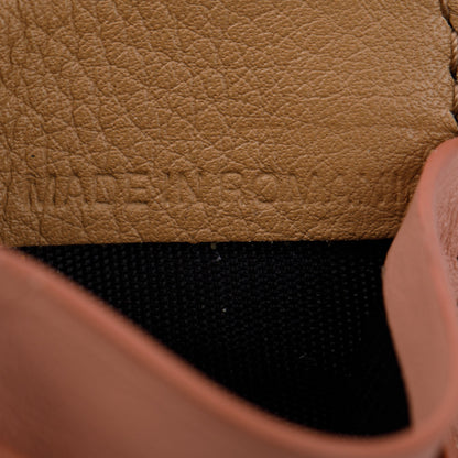 Burberry Beige Calfskin Leather Zip Card Case