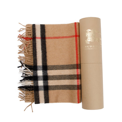 Burberry Beige Giant House Check Cashmere Scarf