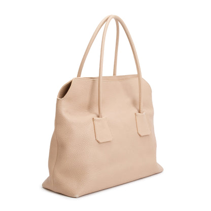 Burberry Beige Grained Calfskin Leather Baynard Tote Bag