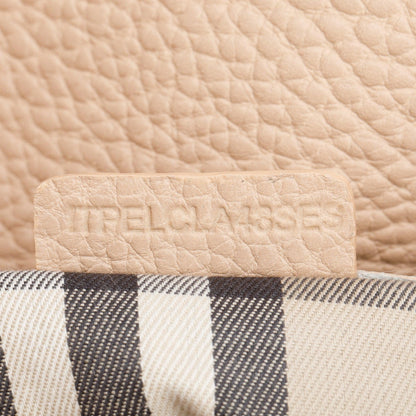 Burberry Beige Grained Calfskin Leather Baynard Tote Bag