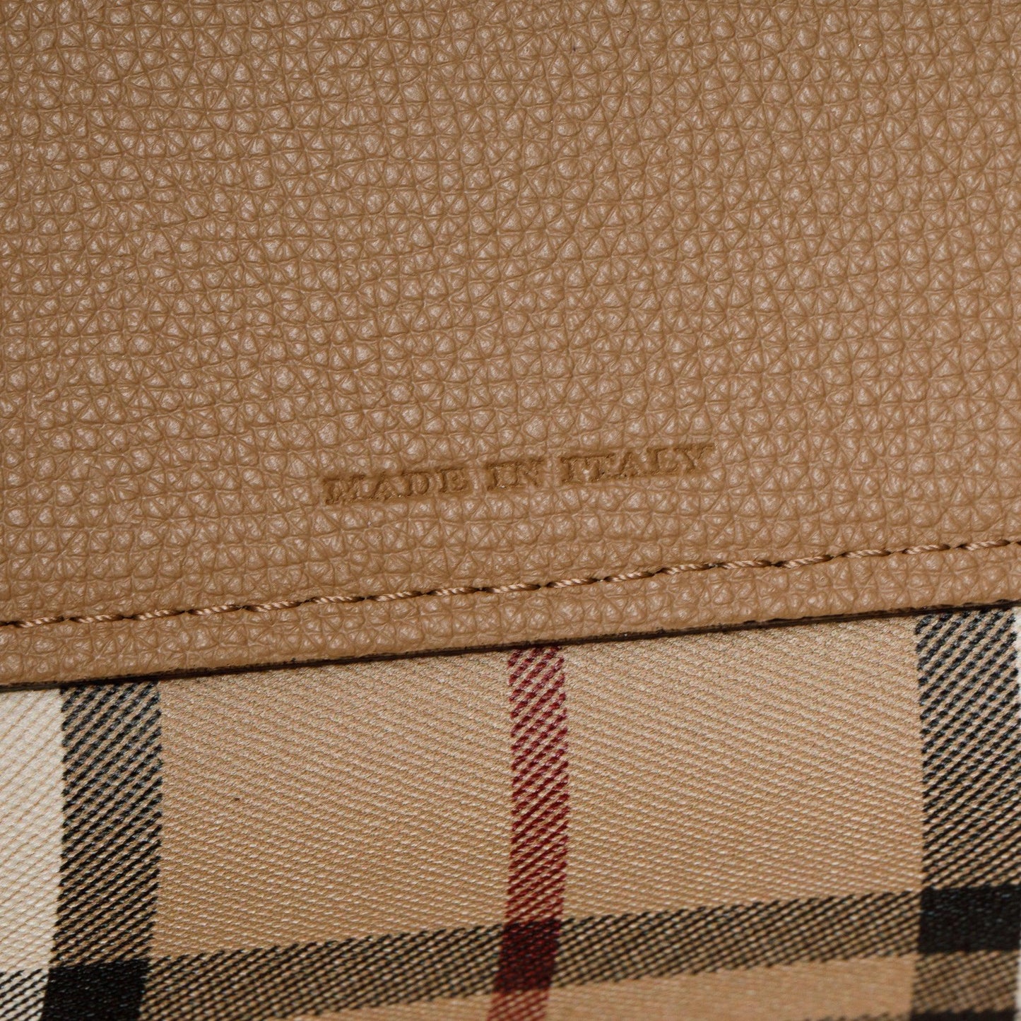 Burberry Beige Grained Leather Zip Tote Bag