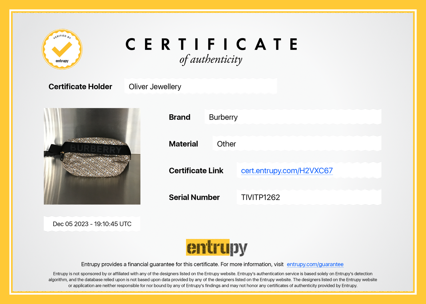 Burberry Beige Monogram Nylon Sonny Bum Bag