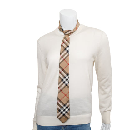 Burberry Beige Nova Check Silk Tie