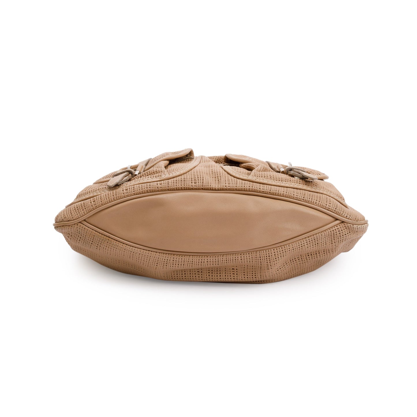 Burberry Beige Perforated Calfskin Leather Bromley Front Pocket Bag