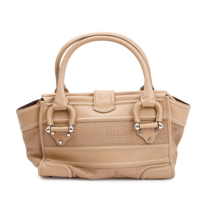 Burberry Beige Perforated Calfskin Leather Large Manor Tote Bag