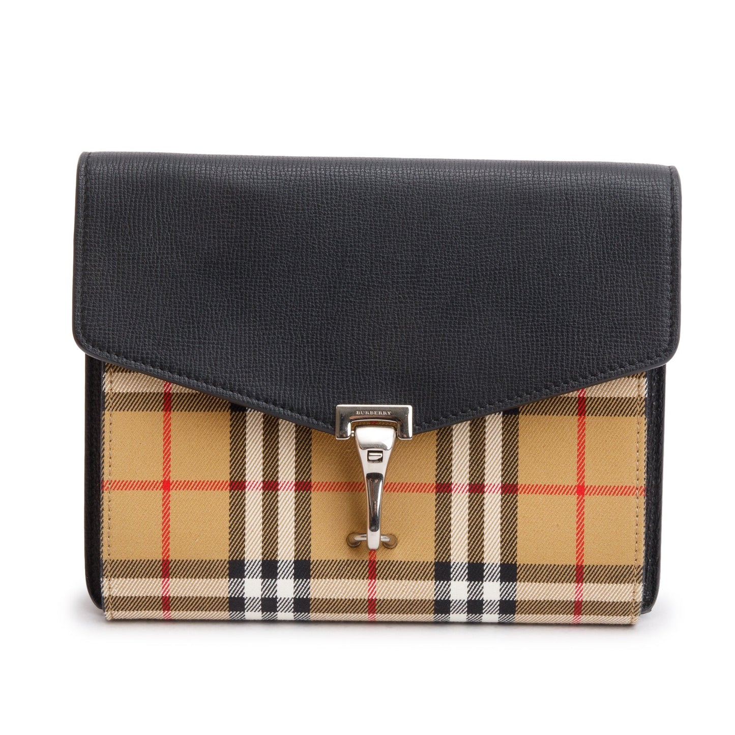 Burberry Black Calfskin House Check Macken Crossbody Bag