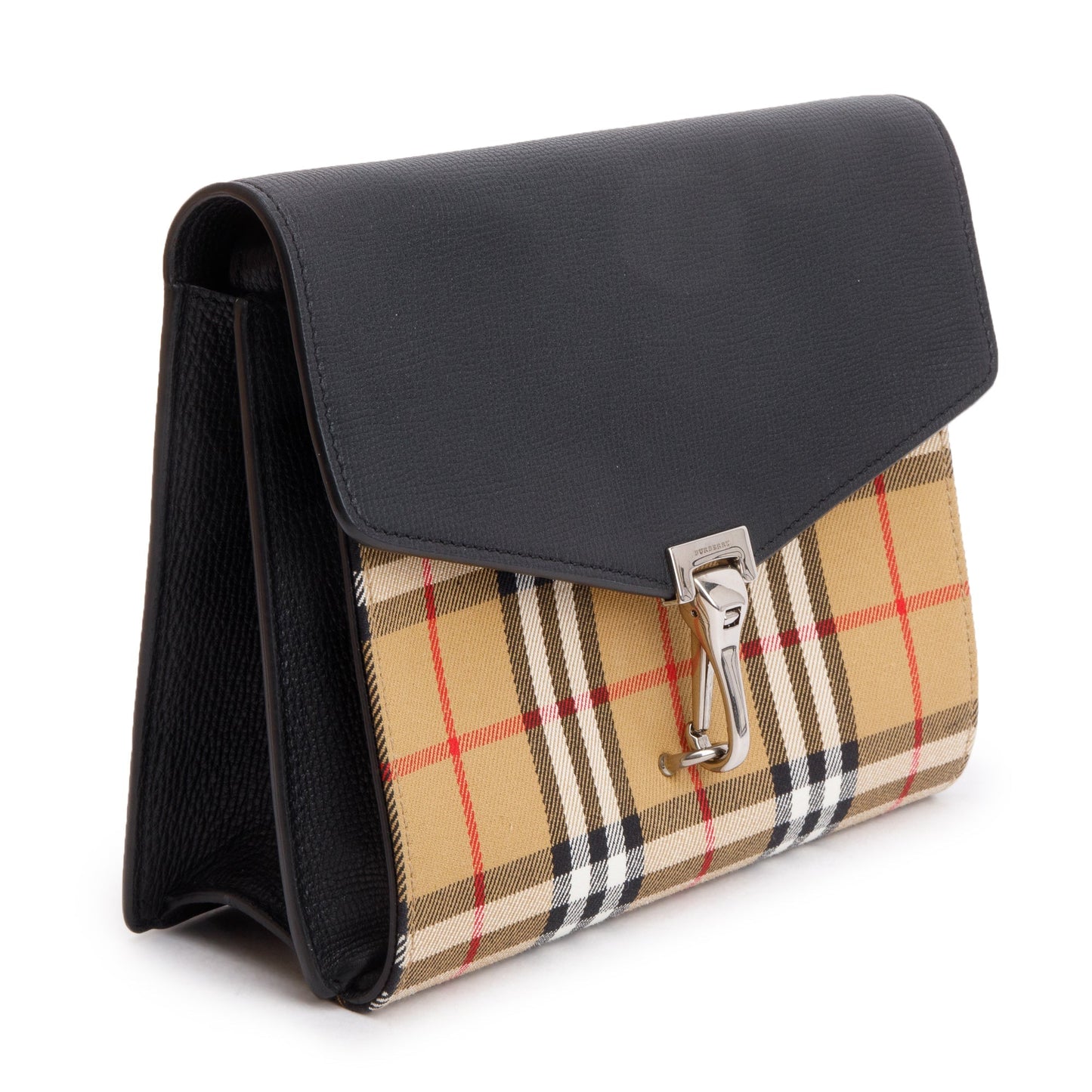 Burberry Black Calfskin House Check Macken Crossbody Bag