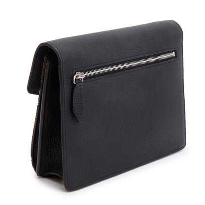 Burberry Black Calfskin House Check Macken Crossbody Bag