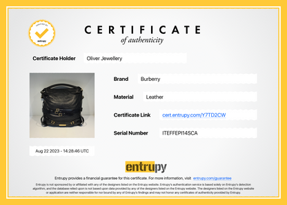 Burberry Black Calfskin Leather Bridle Gosford Hobo Bag