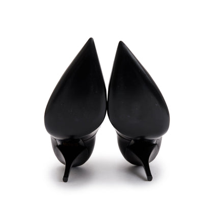 Burberry Black Calfskin Leather Essendon 105 Pump, Size 40