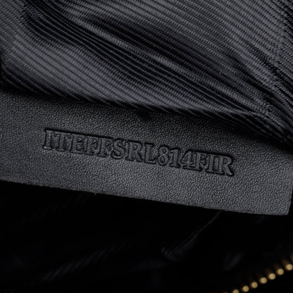 Burberry Black Calfskin Leather Hillgate Hobo
