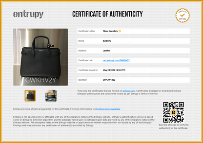 Burberry Black Calfskin Leather House Check Medium Banner Tote
