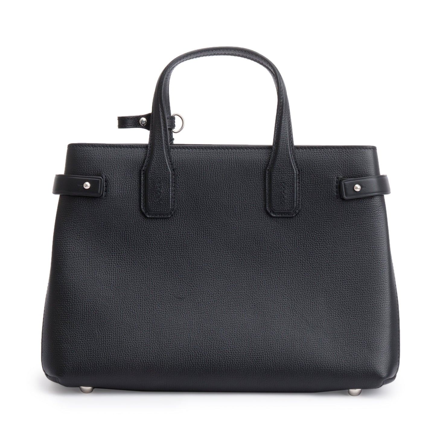 Burberry Black Calfskin Leather House Check Medium Banner Tote