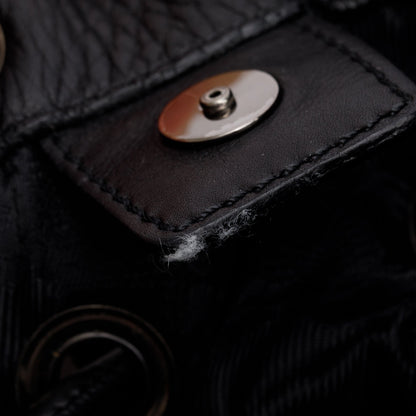 Burberry Black Calfskin Leather Mason Warrior Studded Hobo