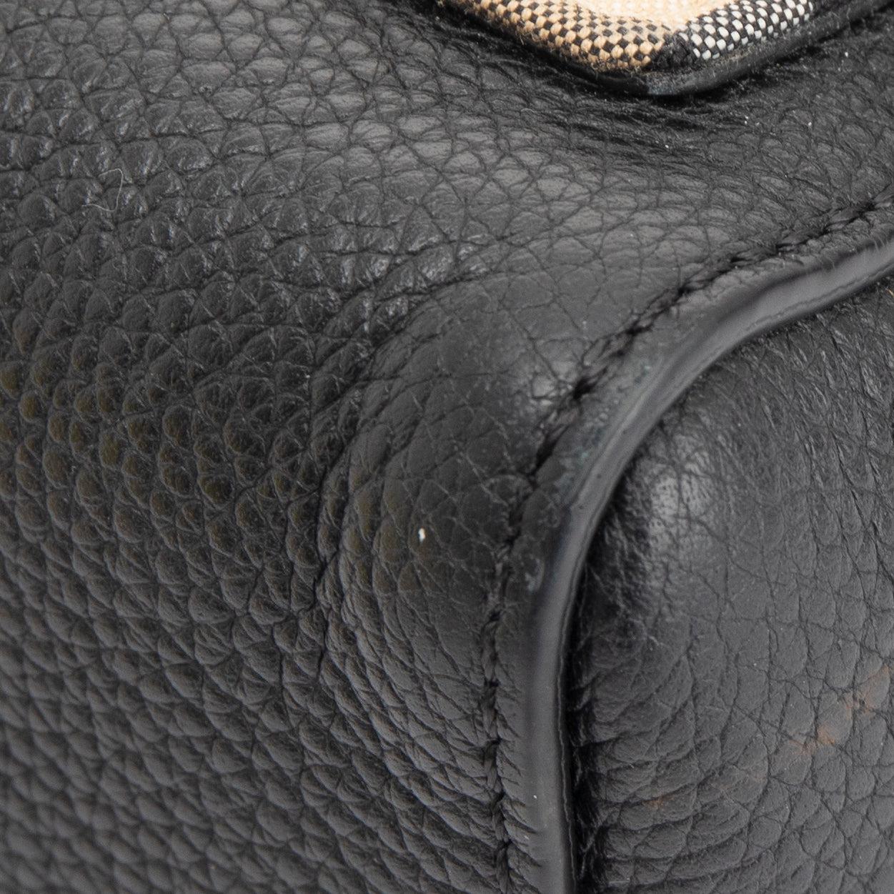 Burberry Black Calfskin Vintage Check Note Crossbody Bag