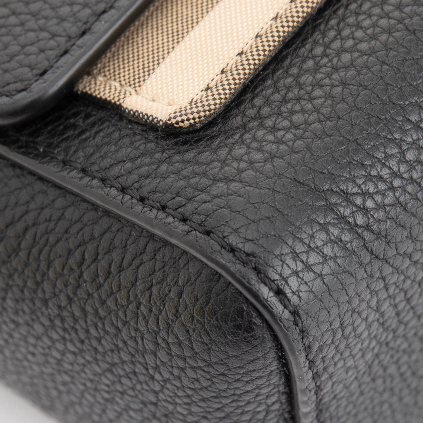 Burberry Black Calfskin Vintage Check Note Crossbody Bag