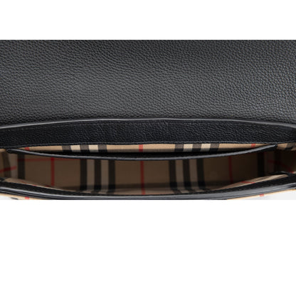Burberry Black Calfskin Vintage Check Note Crossbody Bag