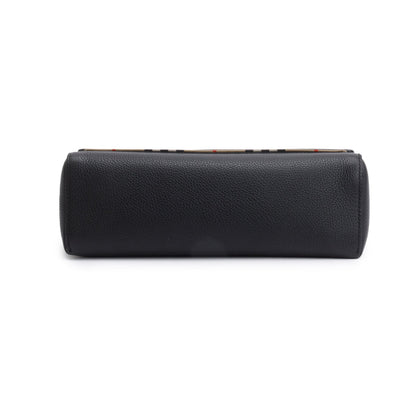 Burberry Black Calfskin Vintage Check Note Crossbody Bag