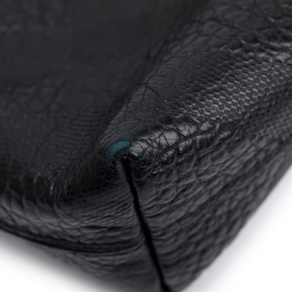 Burberry Black Check Embossed Heritage Grain Leather Chichester Crossbody Bag
