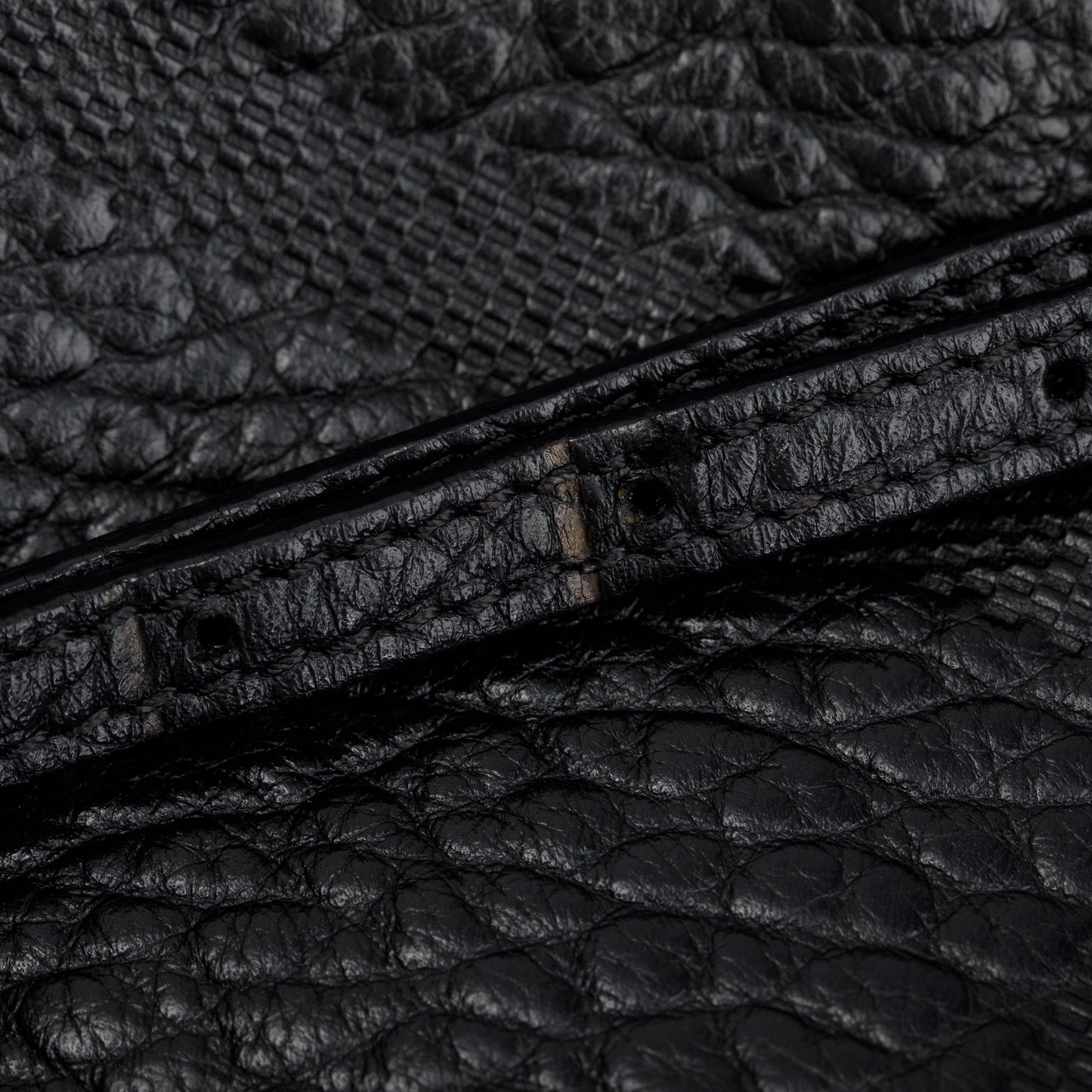Burberry Black Check Embossed Heritage Grain Leather Chichester Crossbody Bag