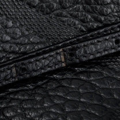 Burberry Black Check Embossed Heritage Grain Leather Chichester Crossbody Bag