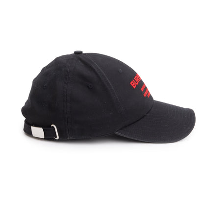 Burberry Black Cotton Burberry Horseferry Motif Baseball Hat, Size S