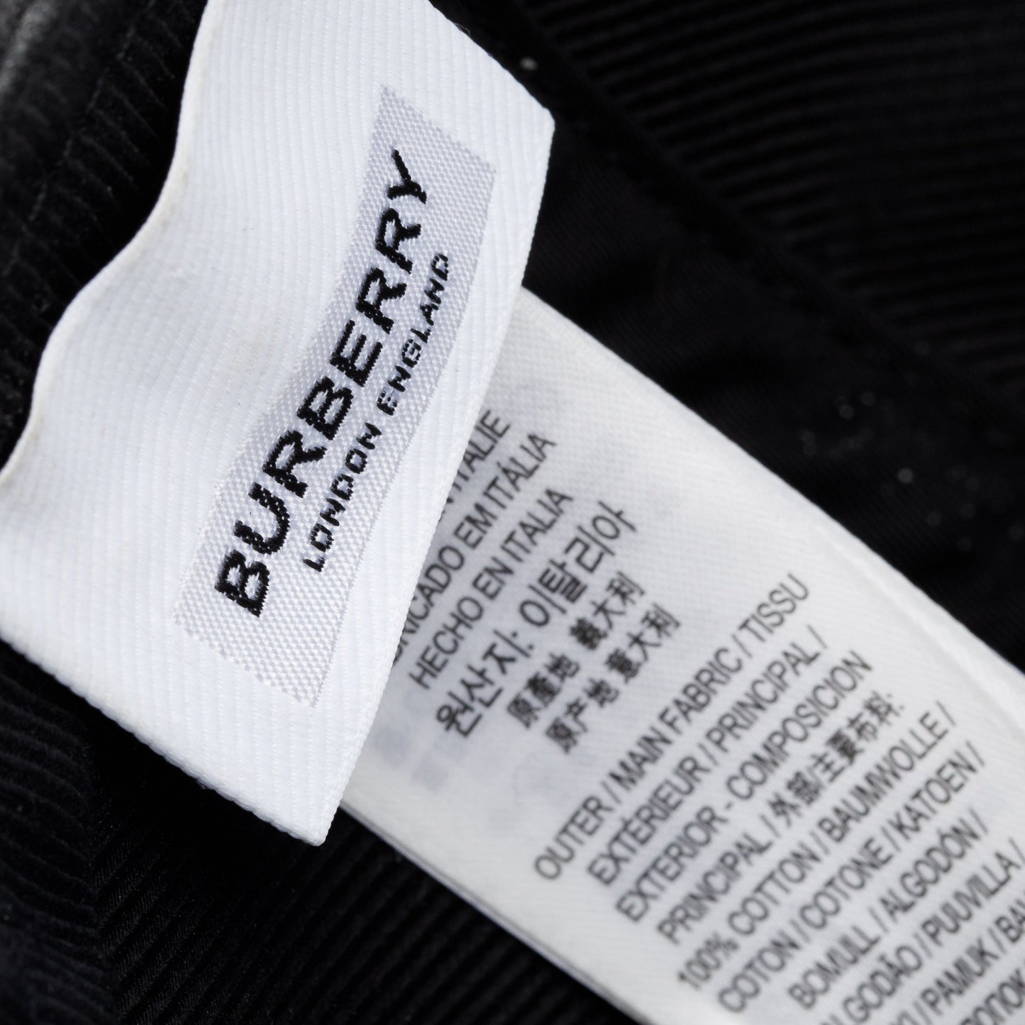 Burberry Black Cotton Burberry Horseferry Motif Baseball Hat, Size S
