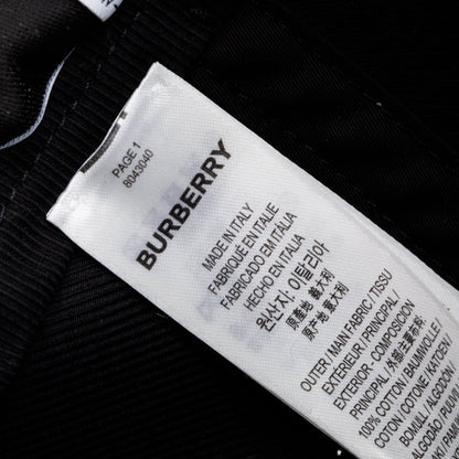 Burberry Black Cotton Burberry Horseferry Motif Baseball Hat, Size S