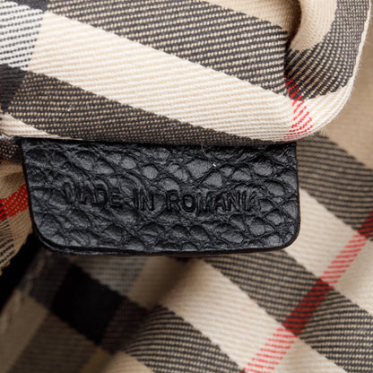 Burberry Black Grained Leather Greenwood Small Bowling Bag