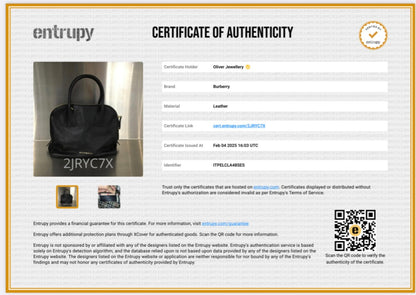 Burberry Black Grained Leather Greenwood Small Bowling Bag