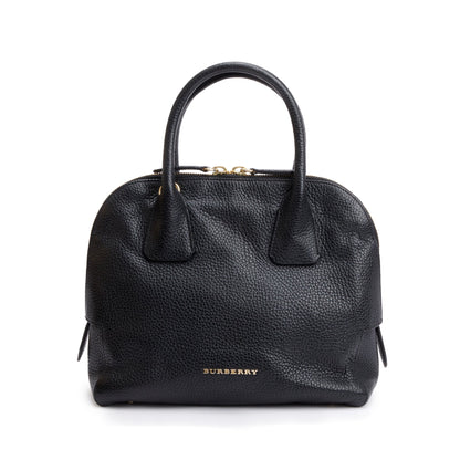 Burberry Black Grained Leather Greenwood Small Bowling Bag