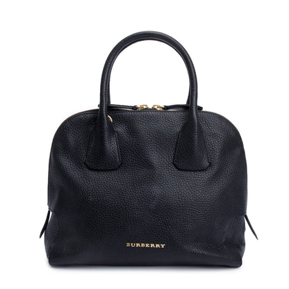 Burberry Black Grained Leather Greenwood Small Bowling Bag