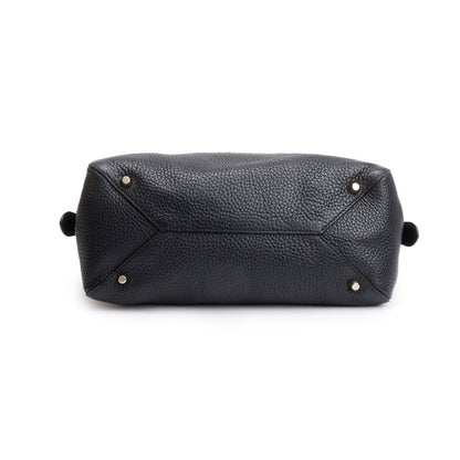 Burberry Black Grained Leather Greenwood Small Bowling Bag